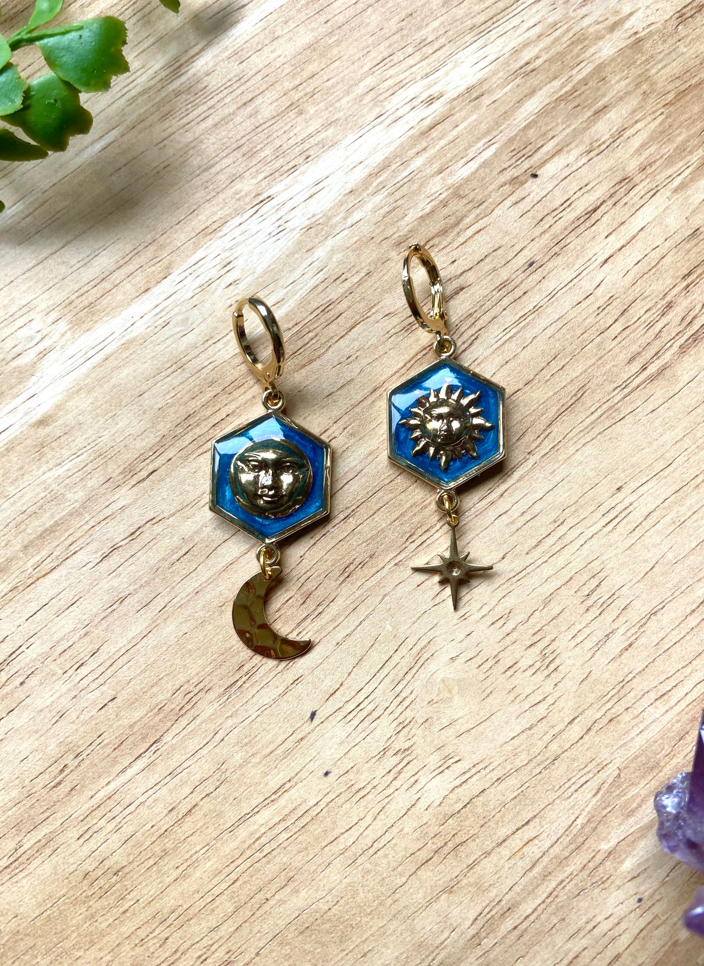 Celestial Hoops in royal blue